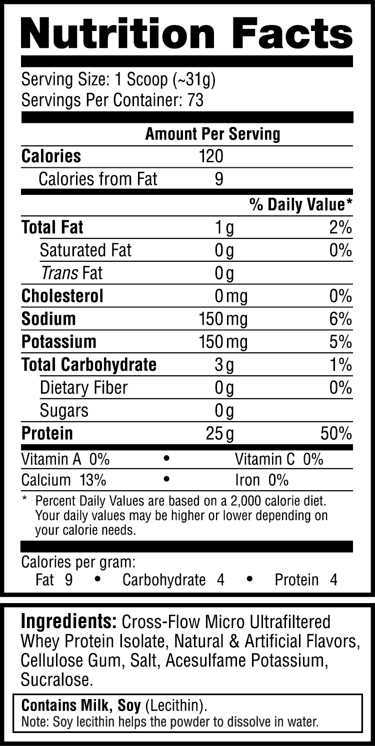 Labrada-ISO-Whey-2.3kg-Vanilla-Supplement-Facts