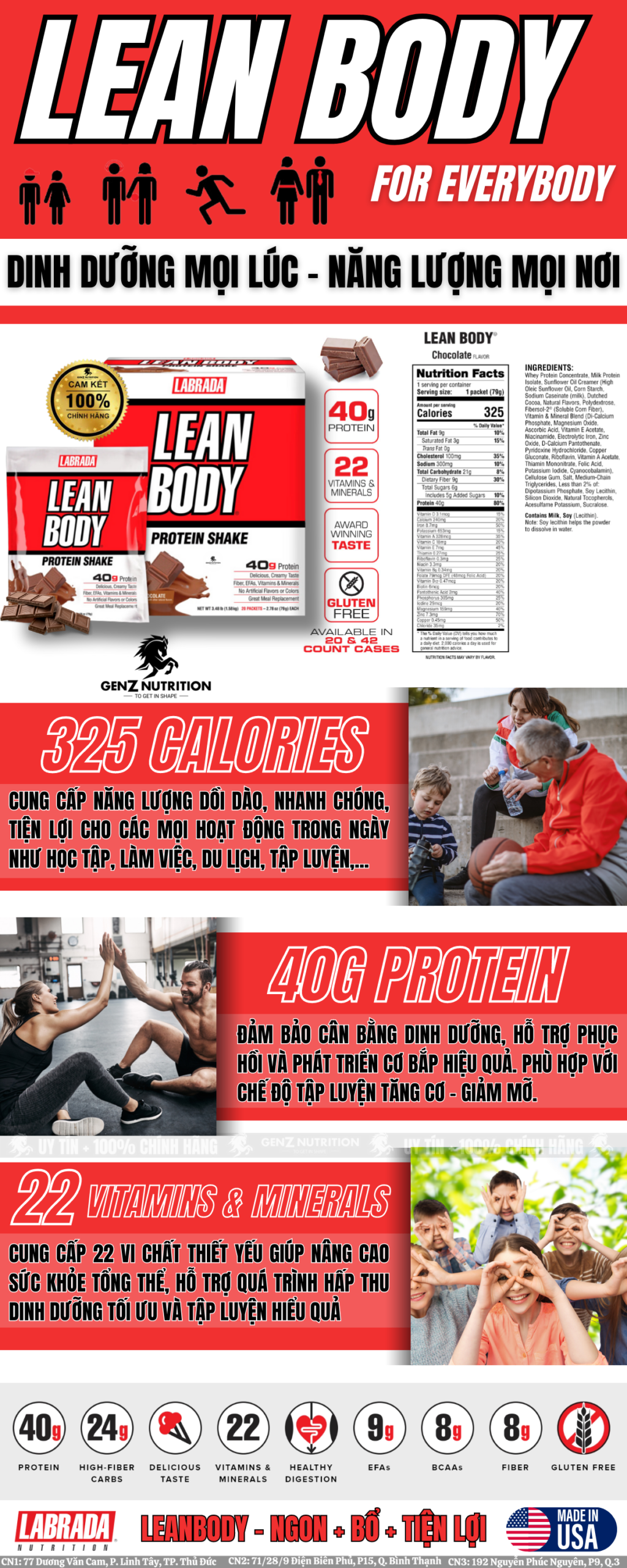 LEANBODY LABRADA PROTEIN SHAKE - BỮA ĂN THAY THẾ - Ảnh 3