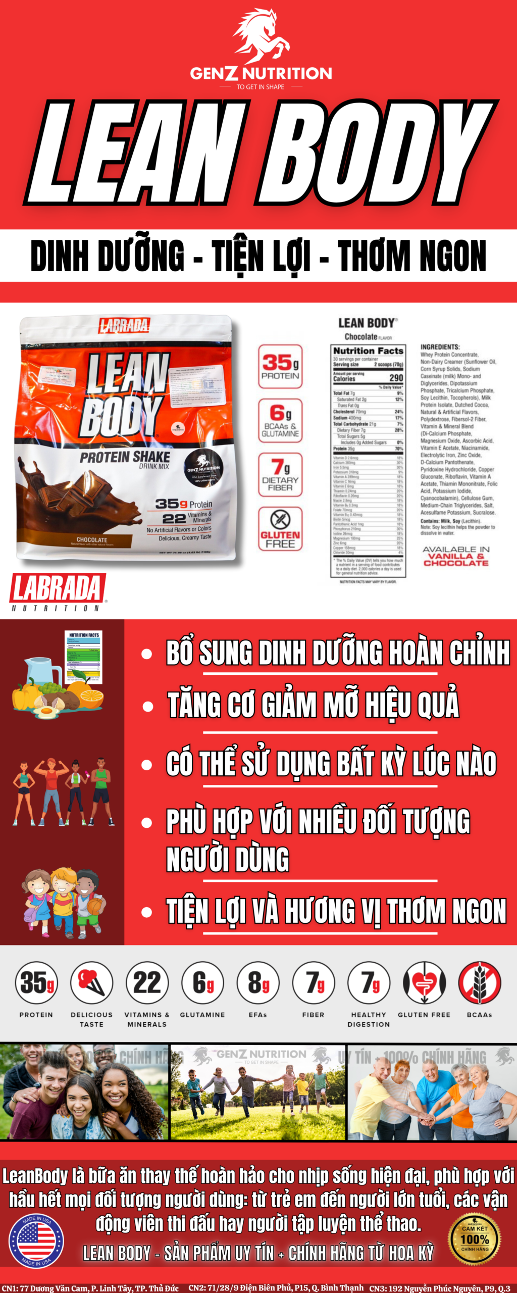 Labrada LeanBody Bữa Ăn Thay Thế 30 Servings - Ảnh 3