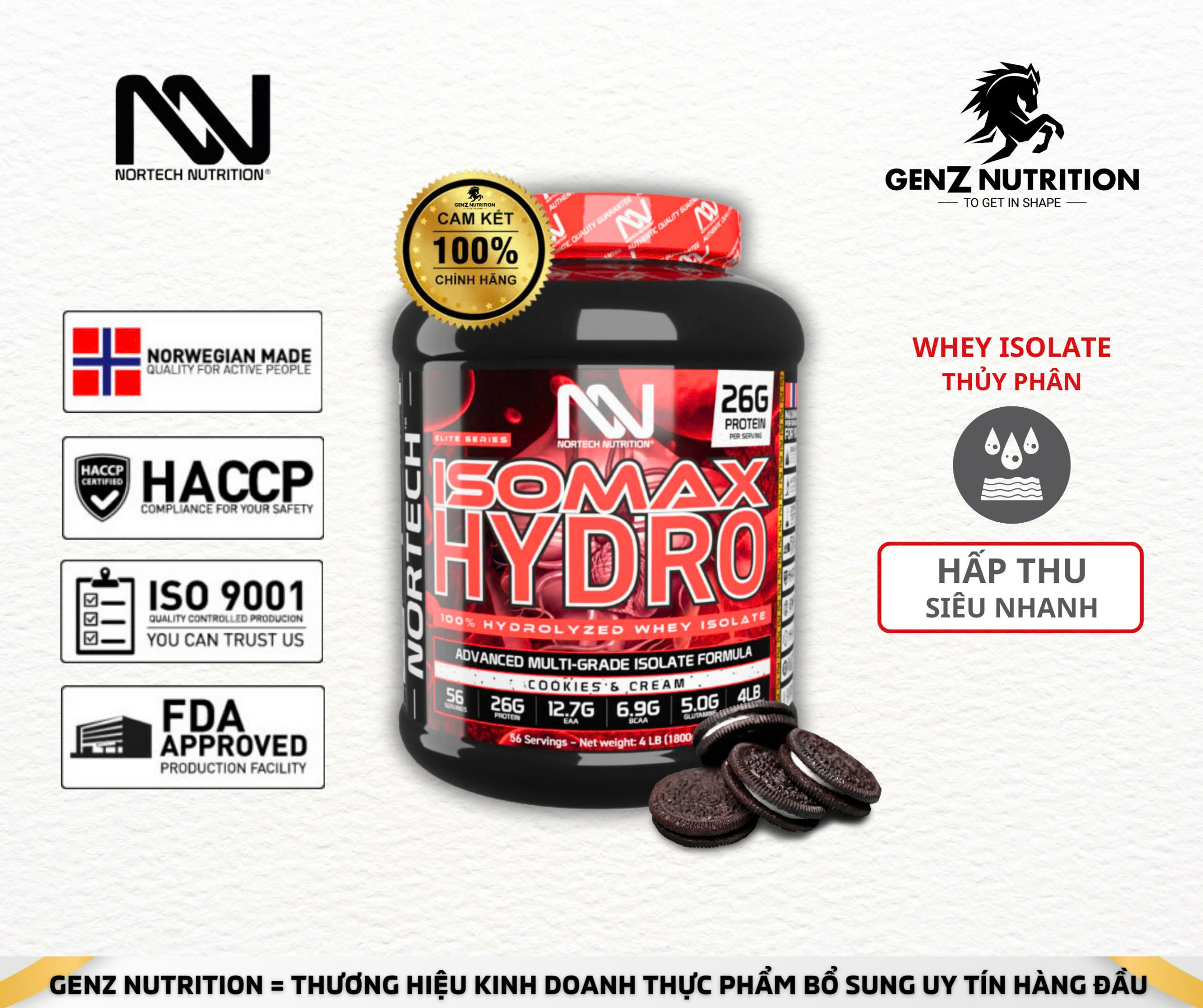 Isomax Hydro vị cookie&cream